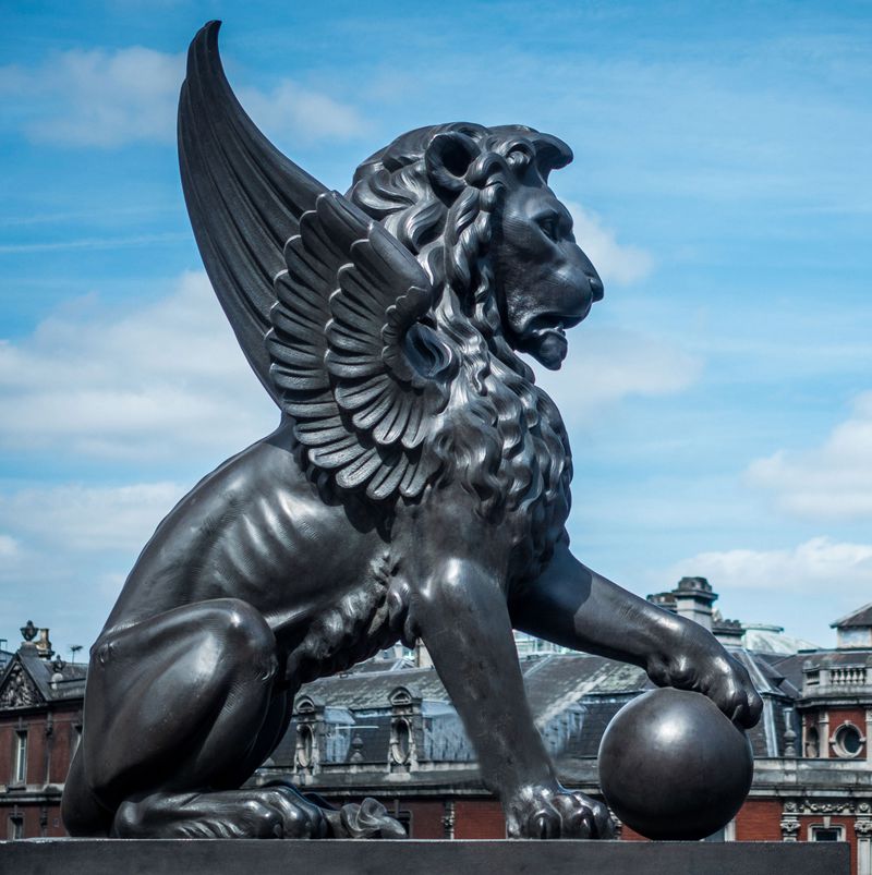 flying lion statue