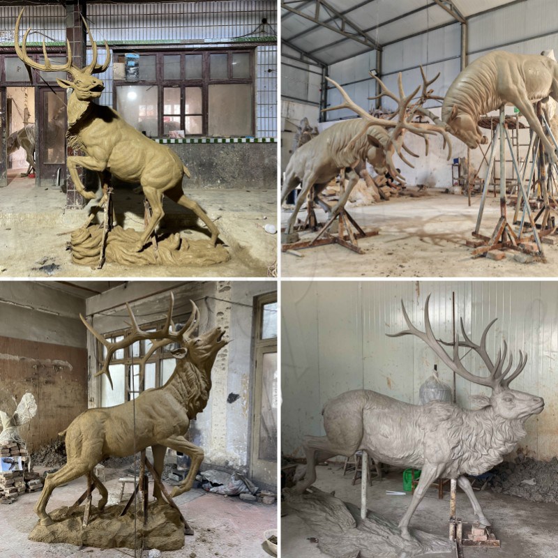 YouFine Ready Made Deer Clay Models