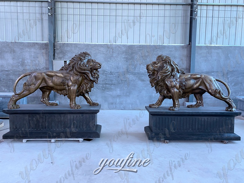 large bronze roaring lion statue (3)