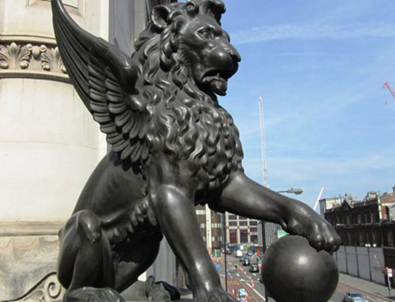 public bronze winged lion statue (2)