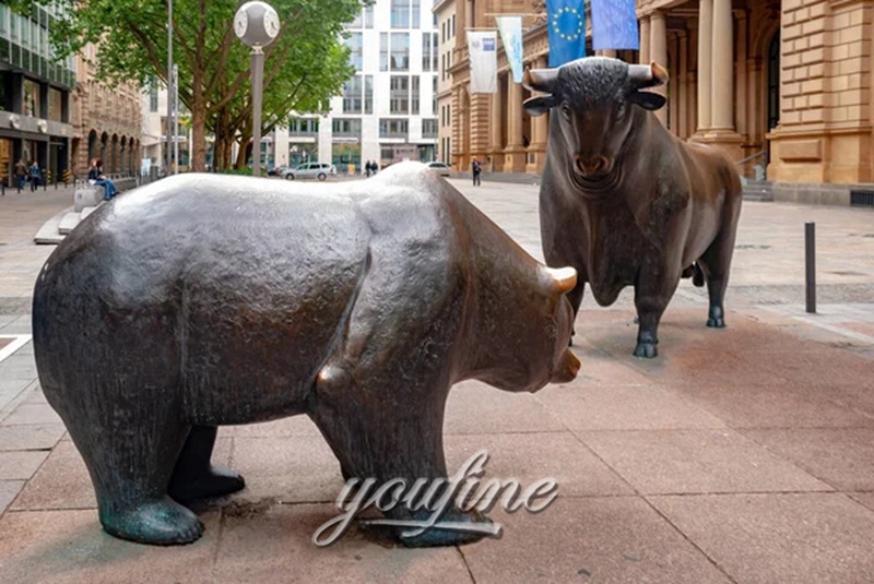 Bronze Wall Street Bull Bear Statue (4)