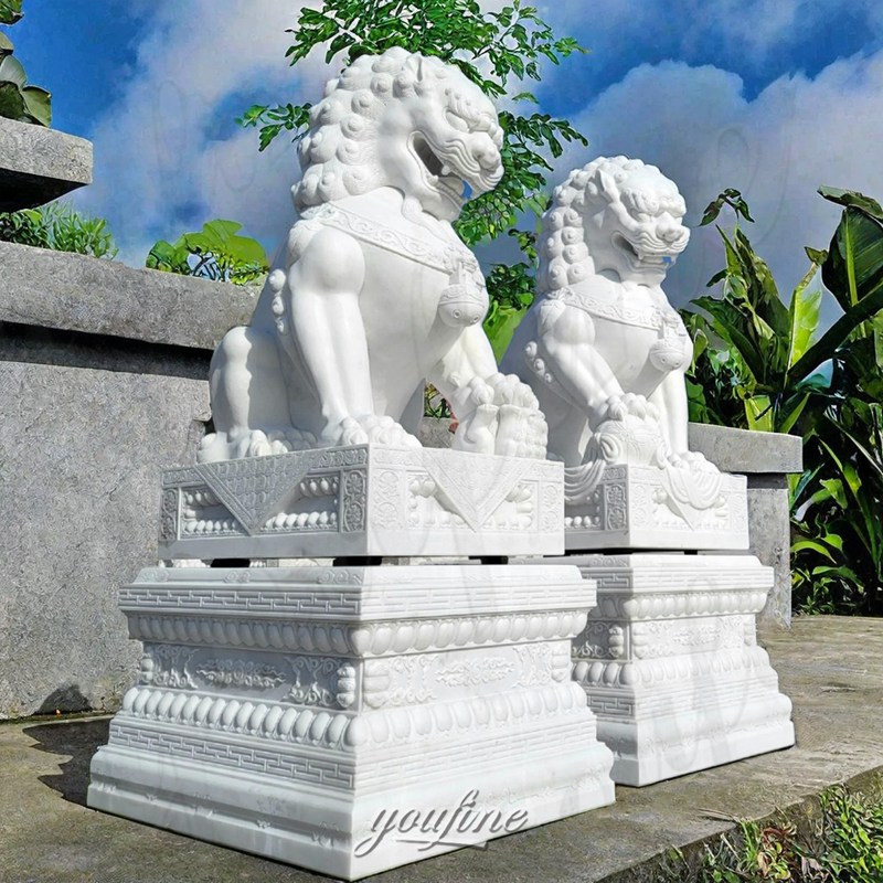 Marble Chinese Foo Dog Statue (1)