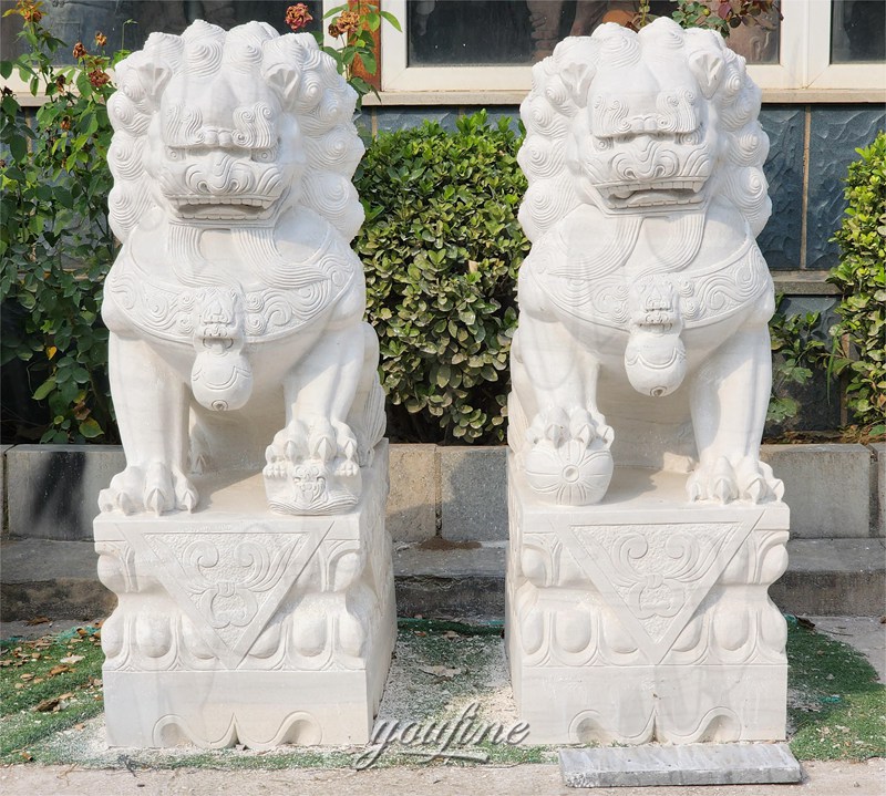 Marble Chinese Foo Dog Statue (4)