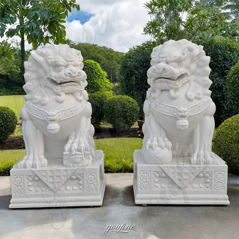 Marble Garden Stone Foo Dogs for Sale (1)