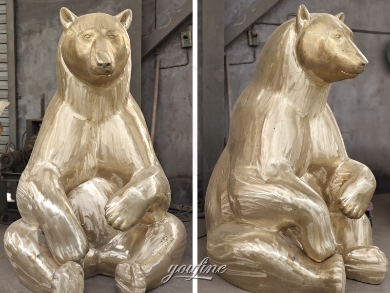 Polished Polar Bear Statue