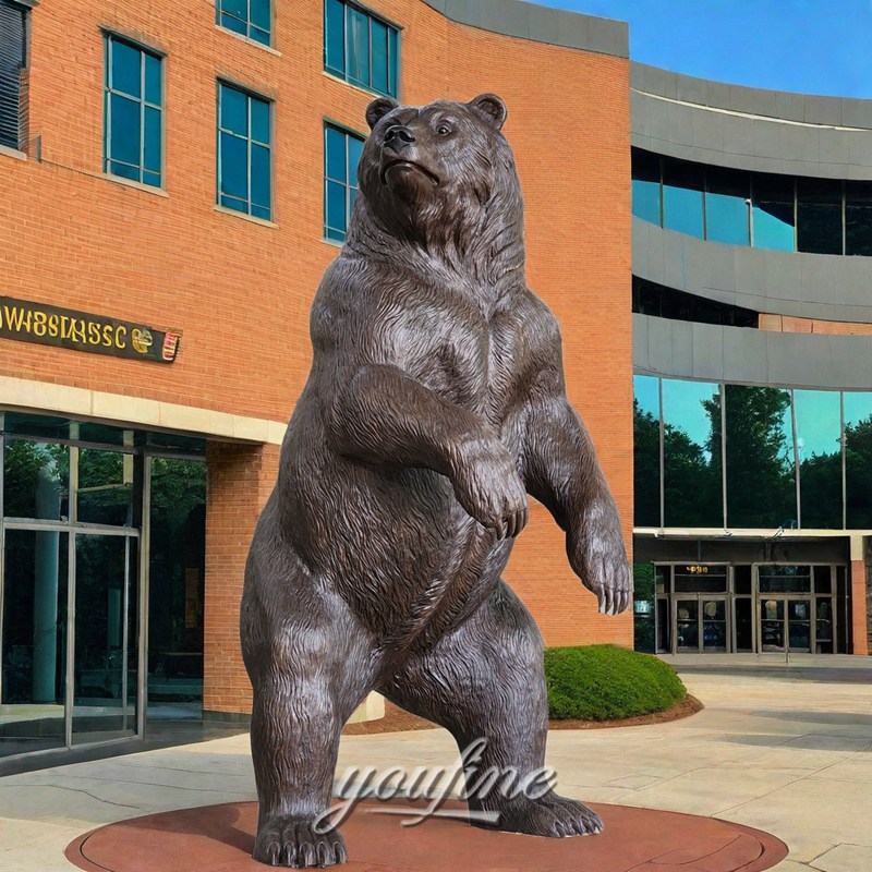 bronze grizzly bear statue 