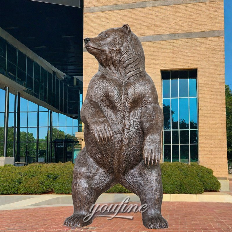 bronze grizzly bear statue （1）