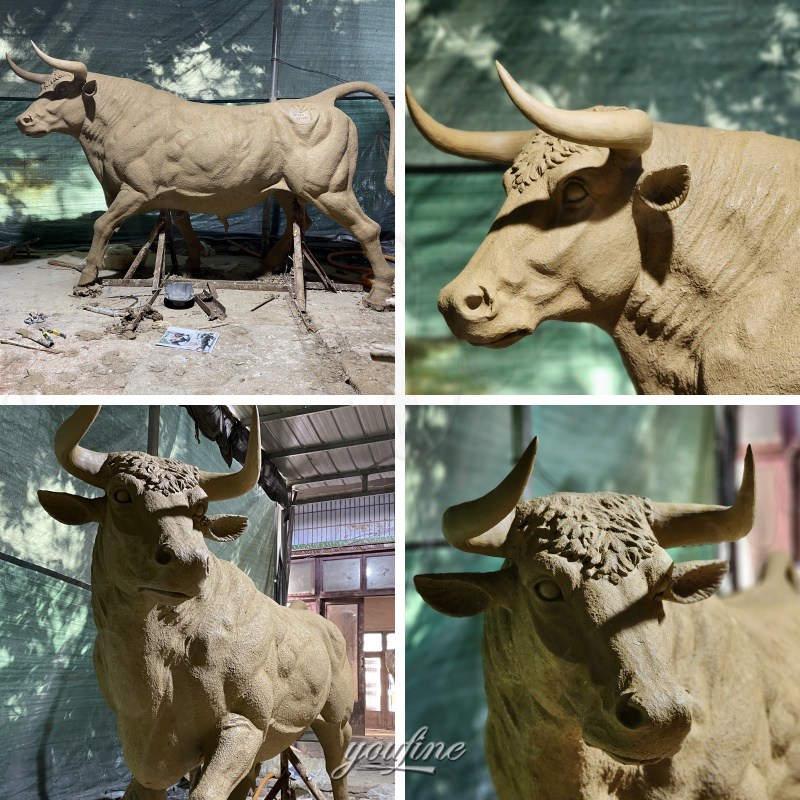 Life Size Bull Clay Model