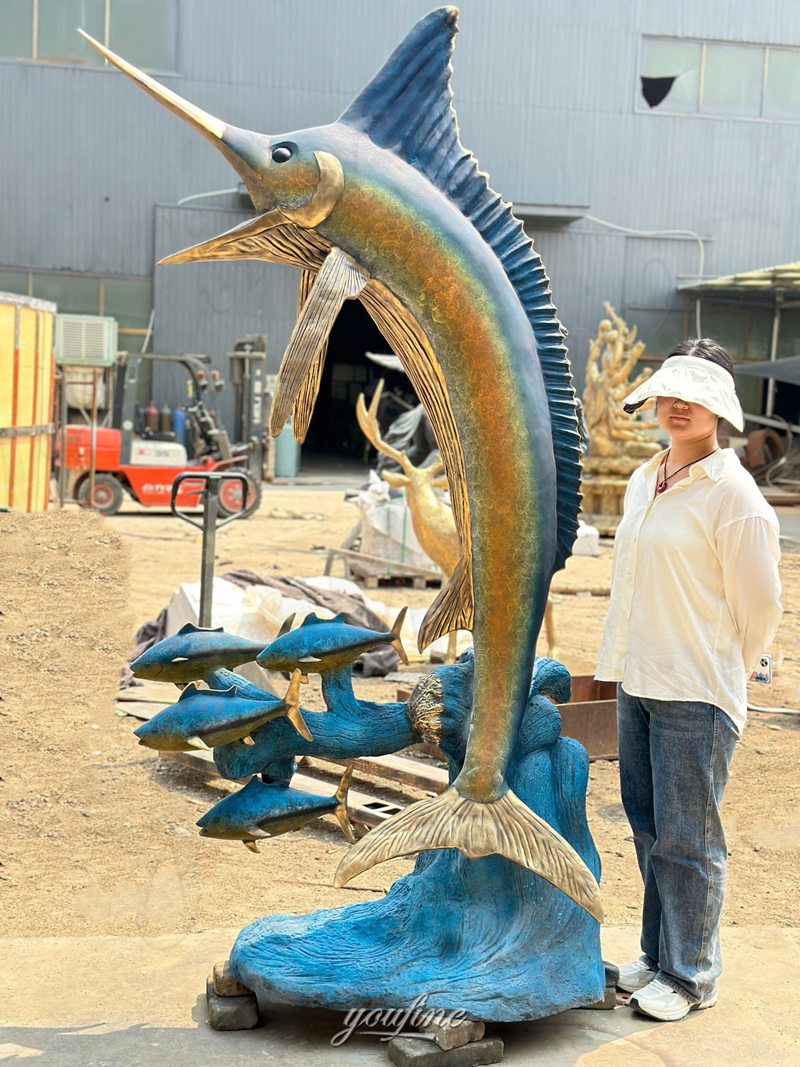 Marlin Fish Statue in Factory