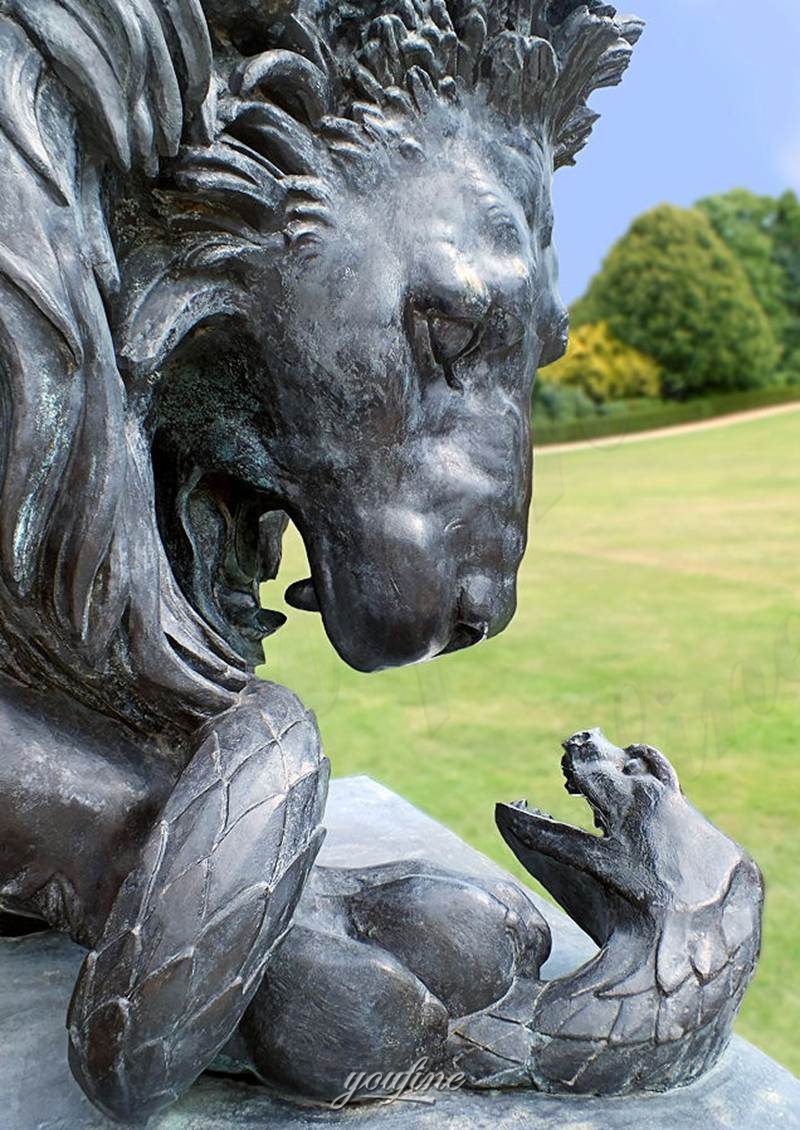 lion and serpent statue details