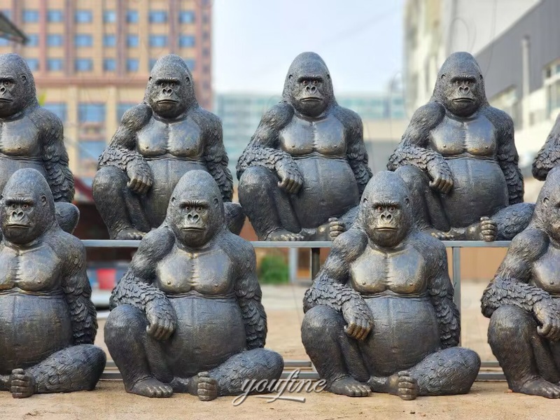 sitting gorilla sculptures in stock