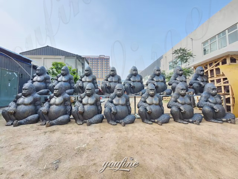 sitting gorilla statues in stock