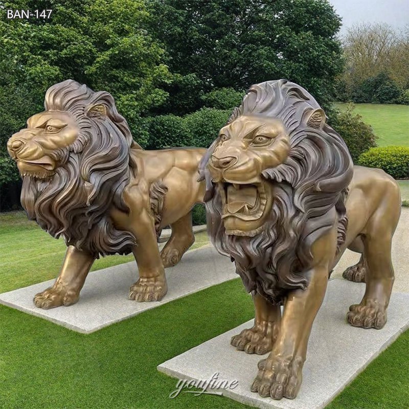 standing lion sculpture