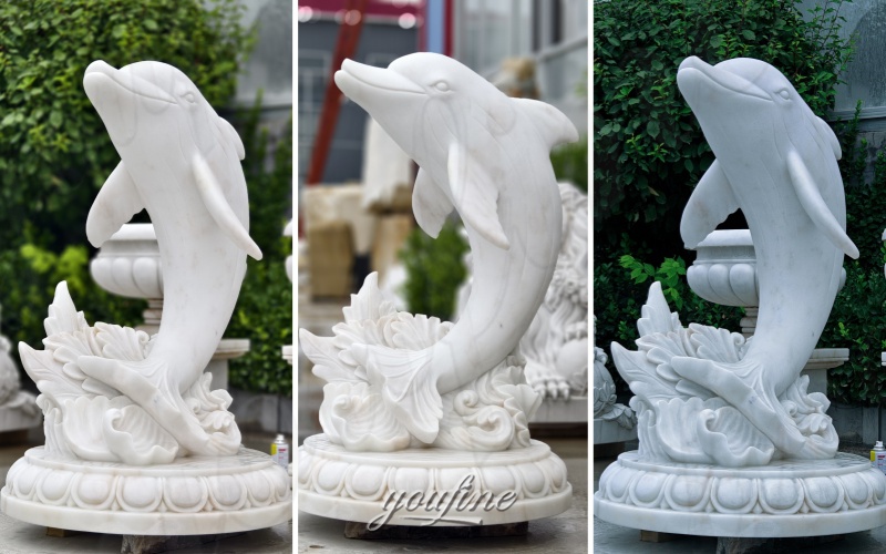 Factory Marble Dolphin Sculpture