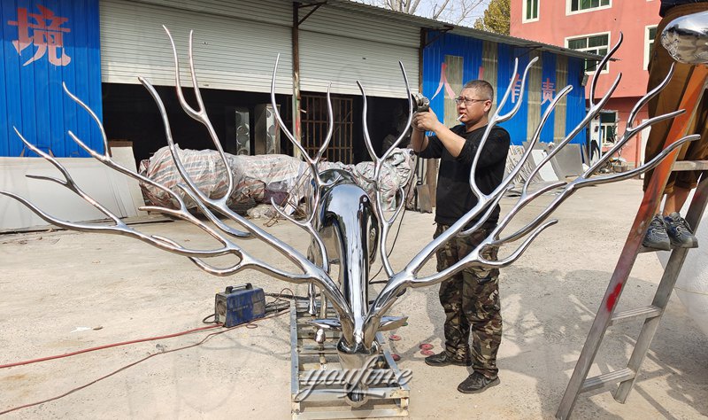 Large Horn Stainless Steel Deer