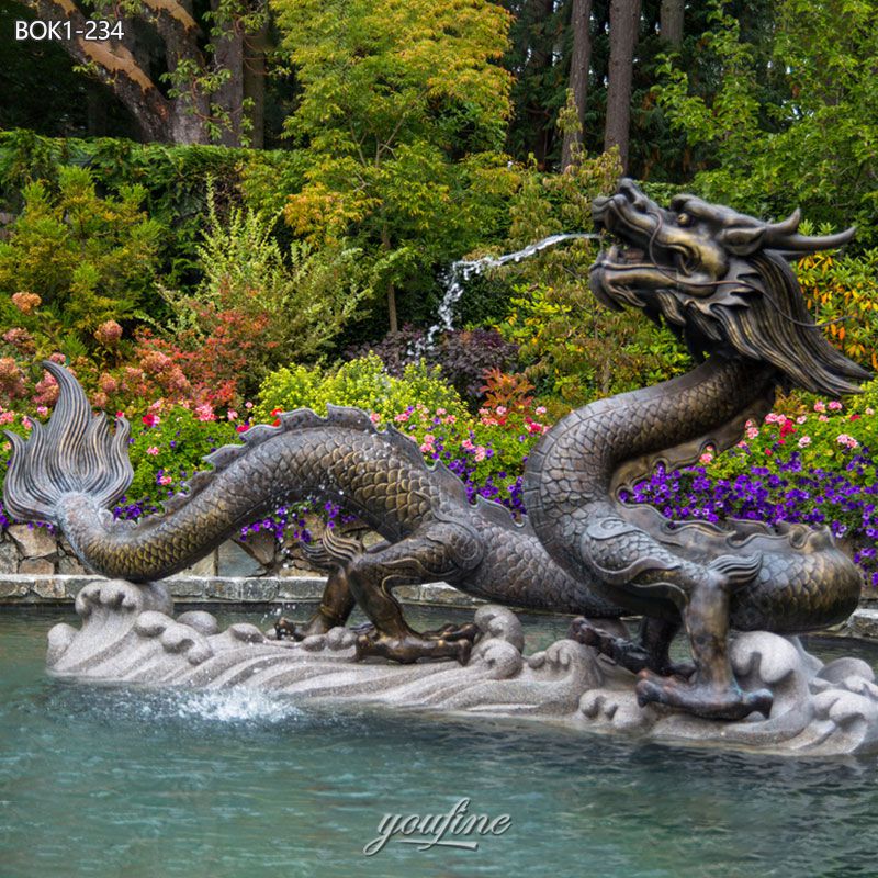 bronze chinese water dragon statue