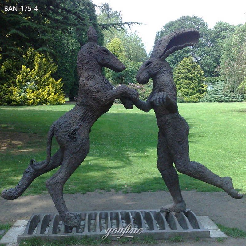 bronze dancing hares