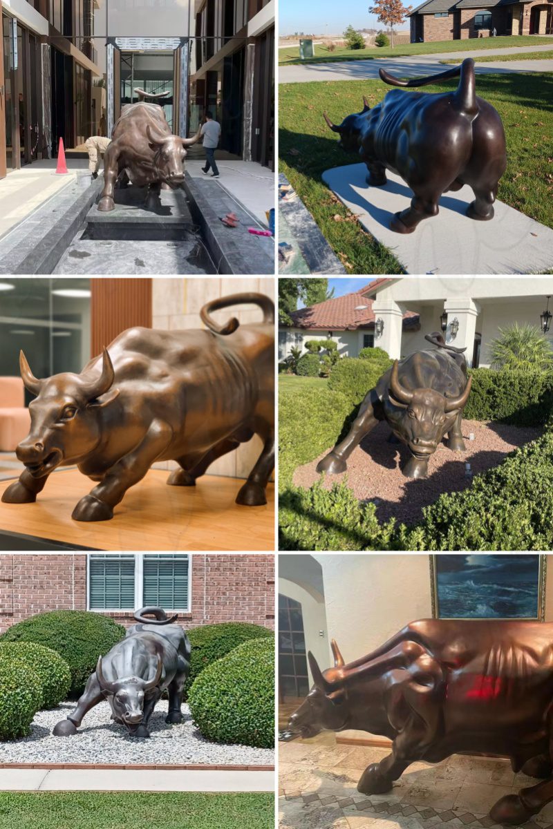 different feedback of wall street bull statue