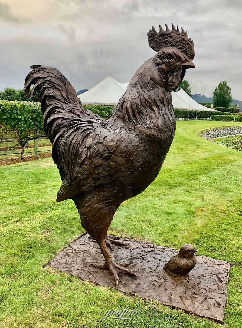 giant chicken bronze statue