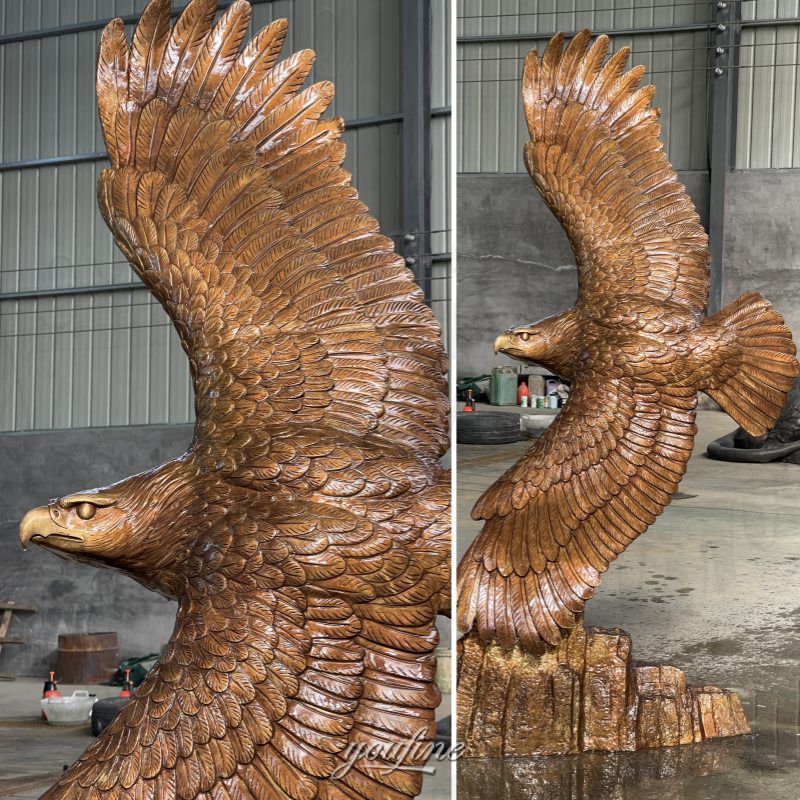 life size eagle statue after patina