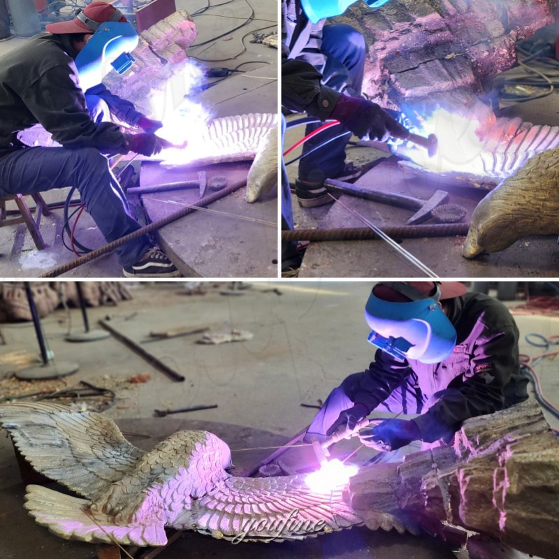 life size eagle statue welding process