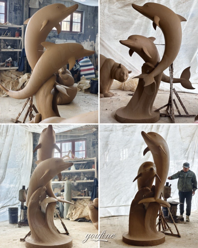 outdoor dolphin clay model