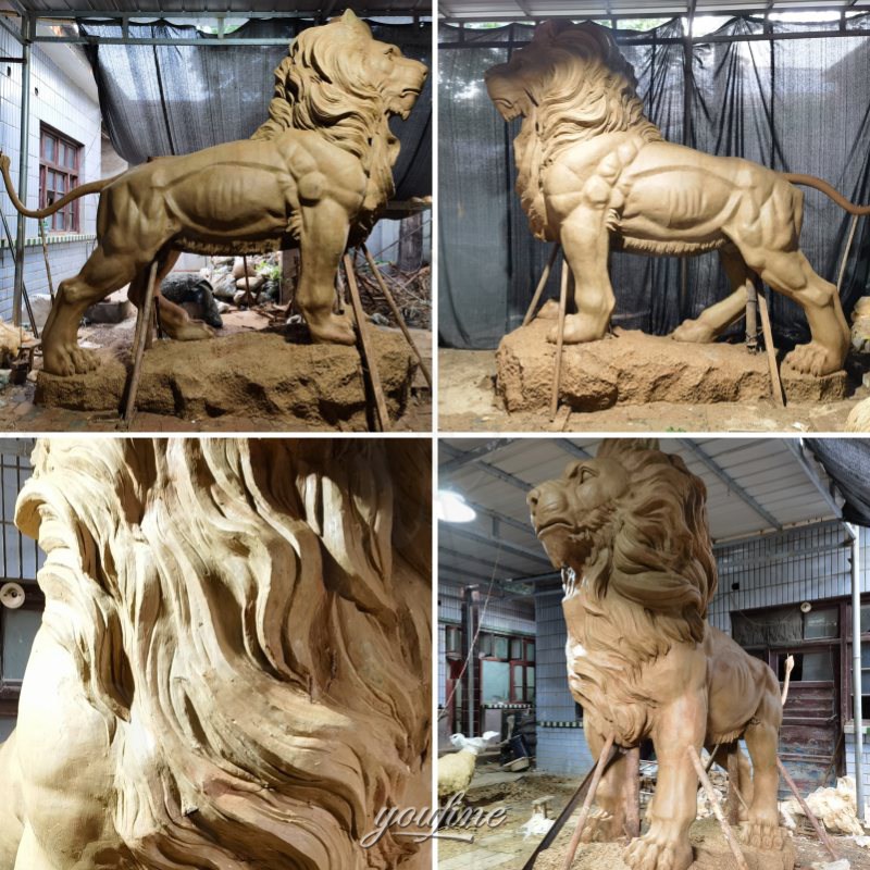 Large Lion Clay Model