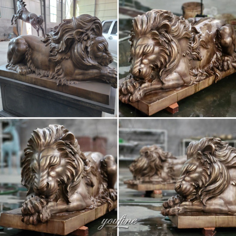 canova lion statue in factory