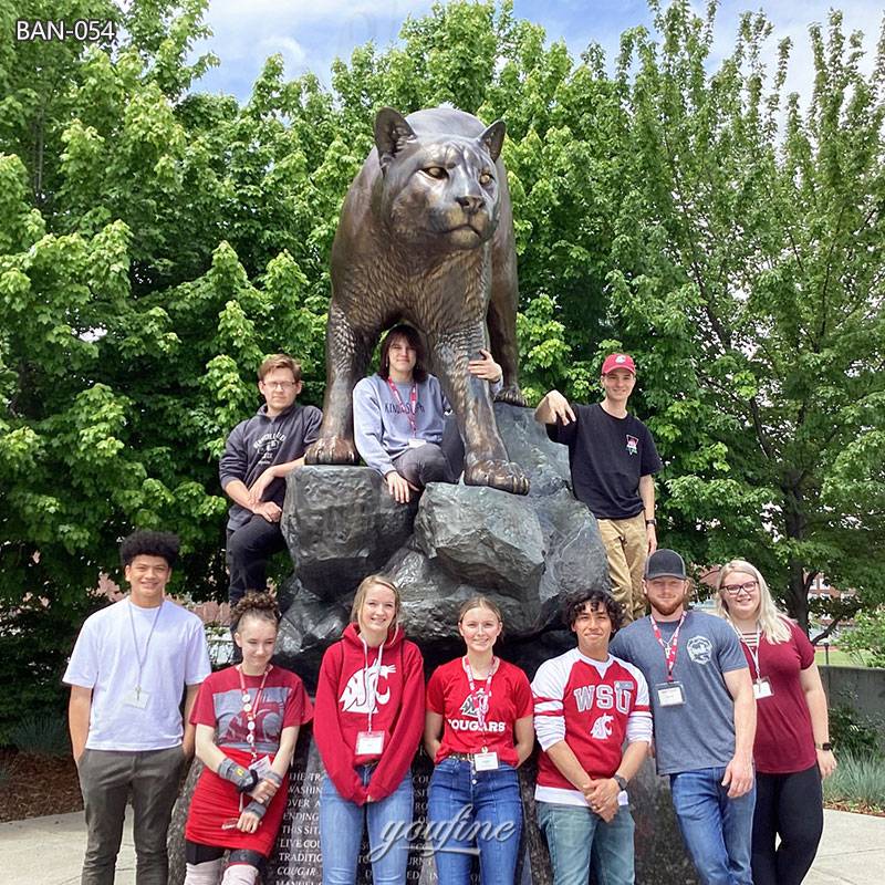 large cougar bronze statue