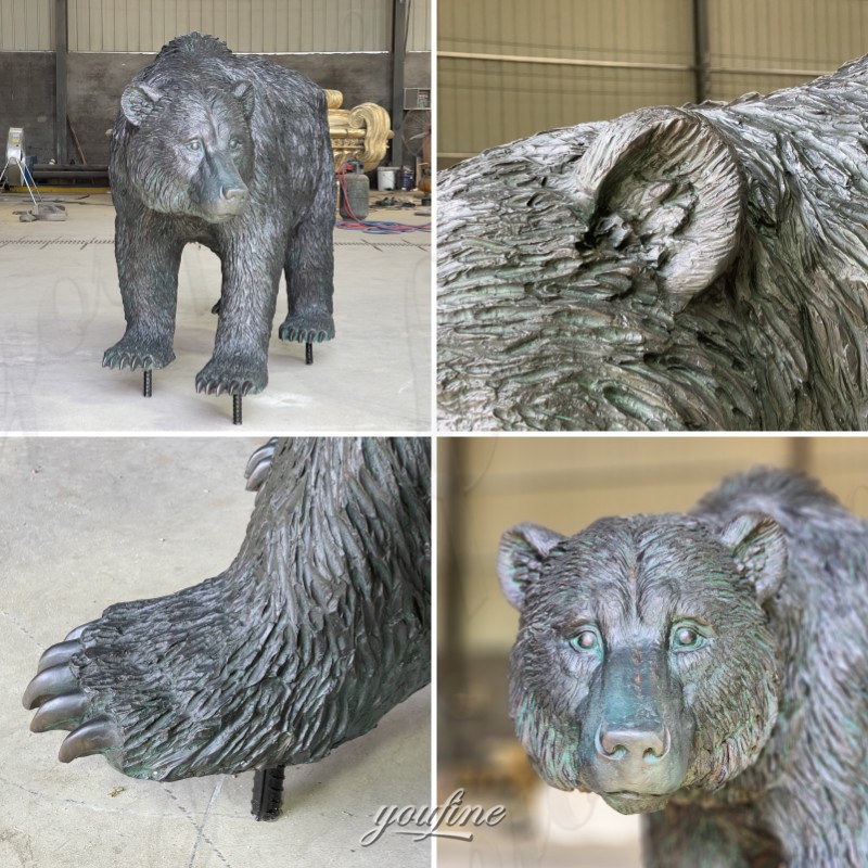 life size bear statue details display