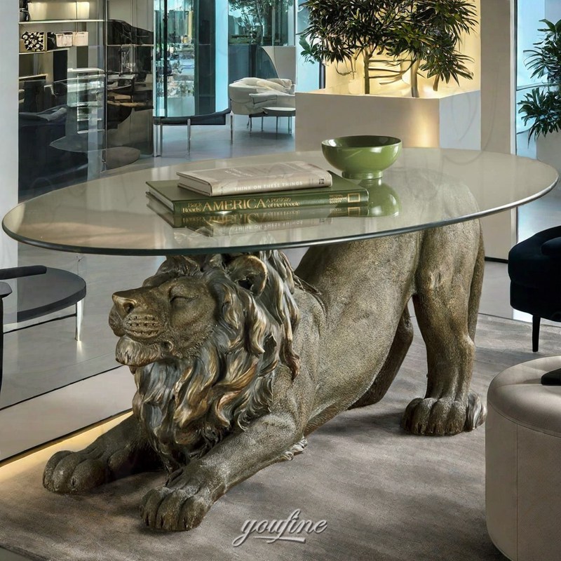 lion coffee table in living room