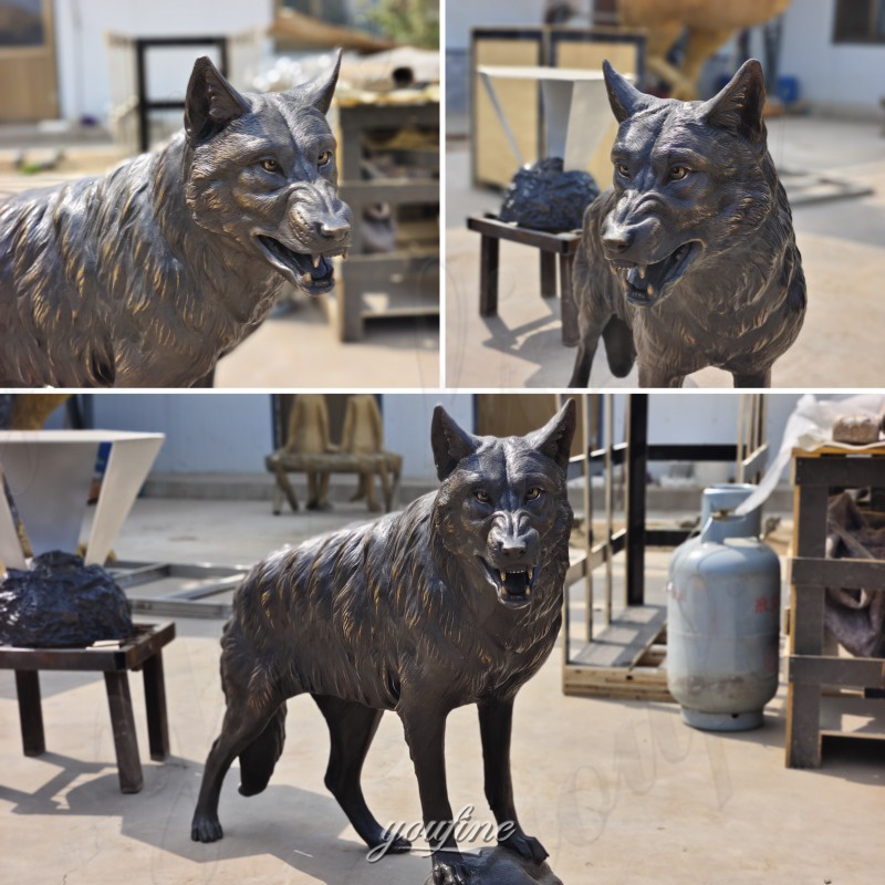 wolf statue garden