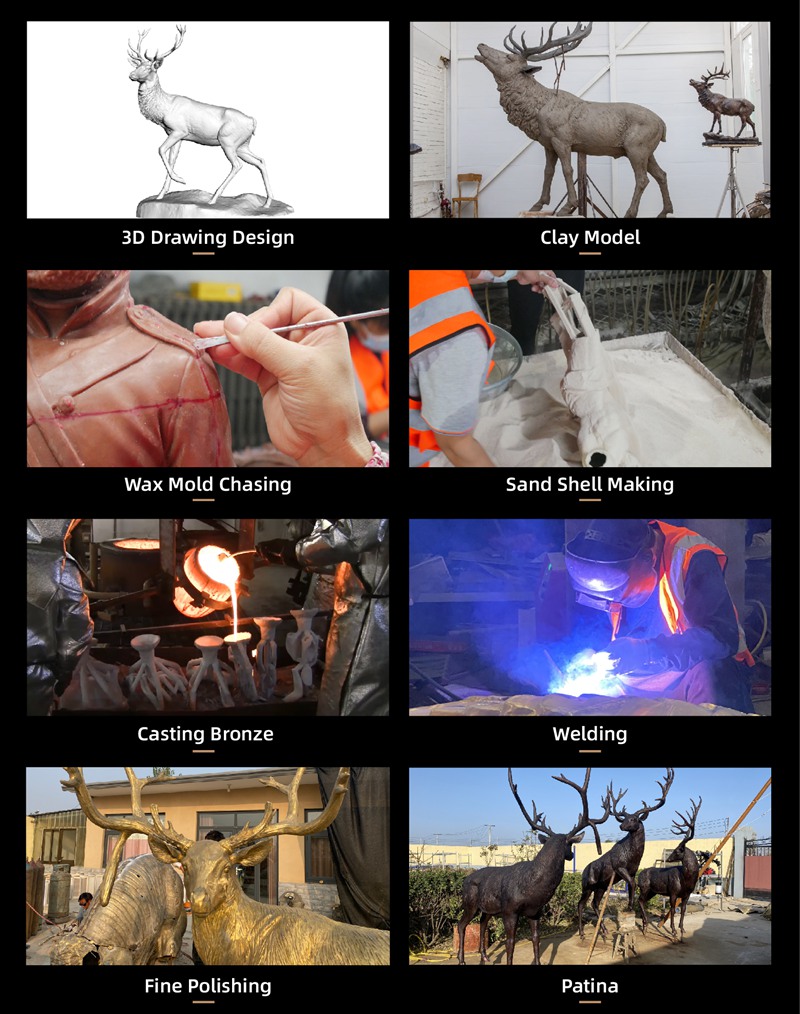 bronze deer cast process