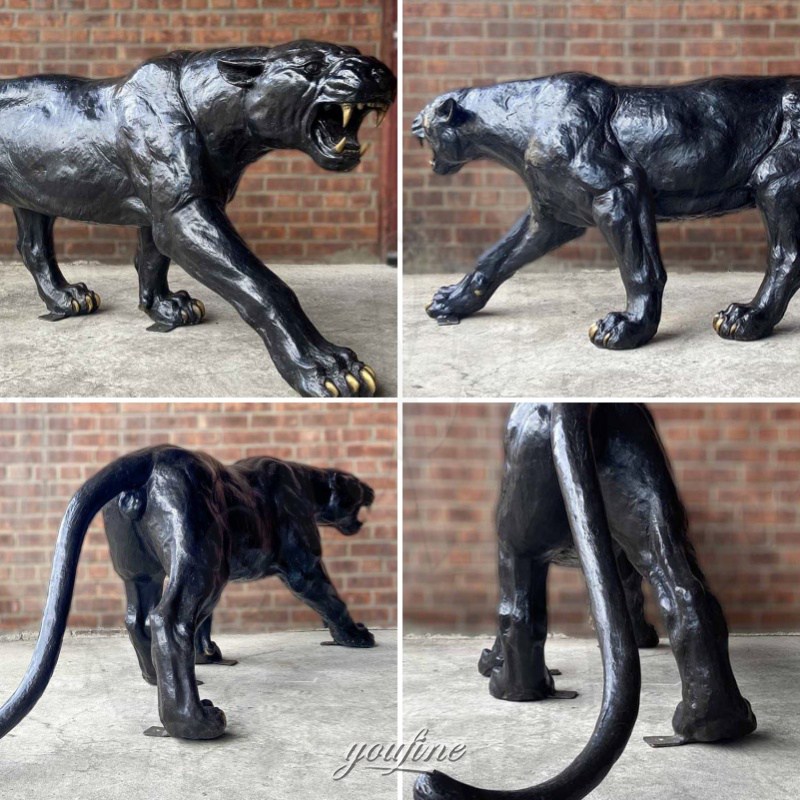 black panther animal sculpture details