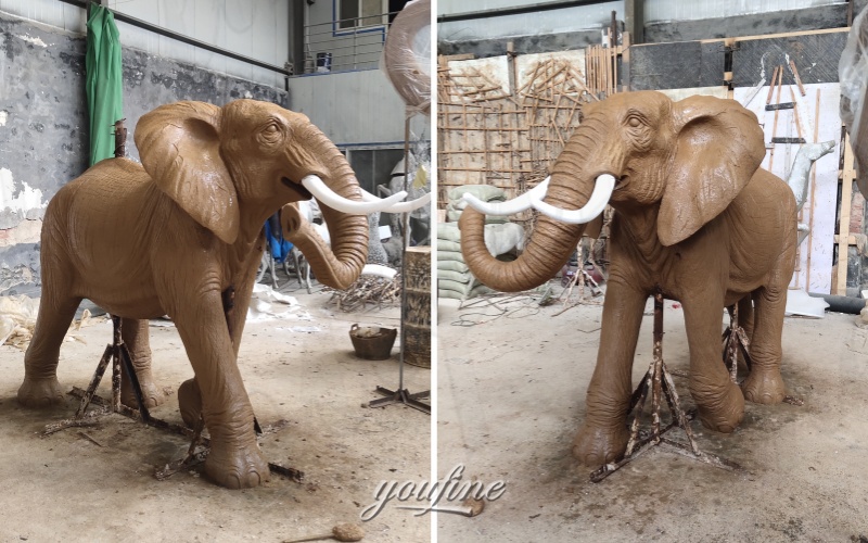 tall elephant clay model