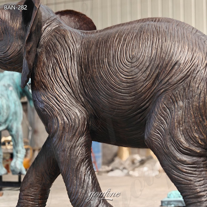 elephant garden sculpture details