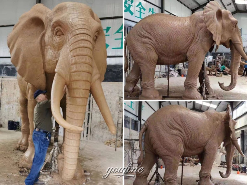 extra large elephant clay model