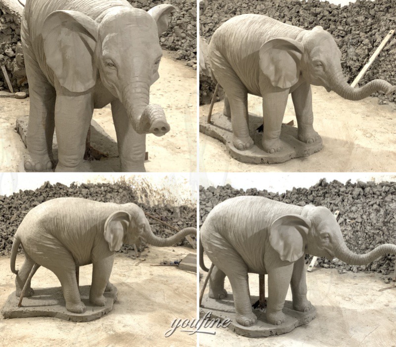 garden elephant clay model