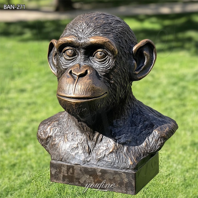 monkey head bronze sculpture