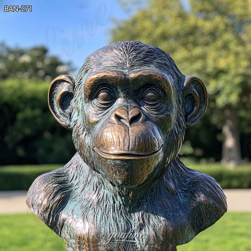 monkey head bronze statue