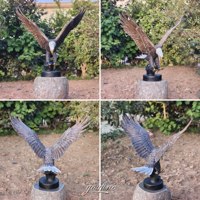 bald eagle yard statue details