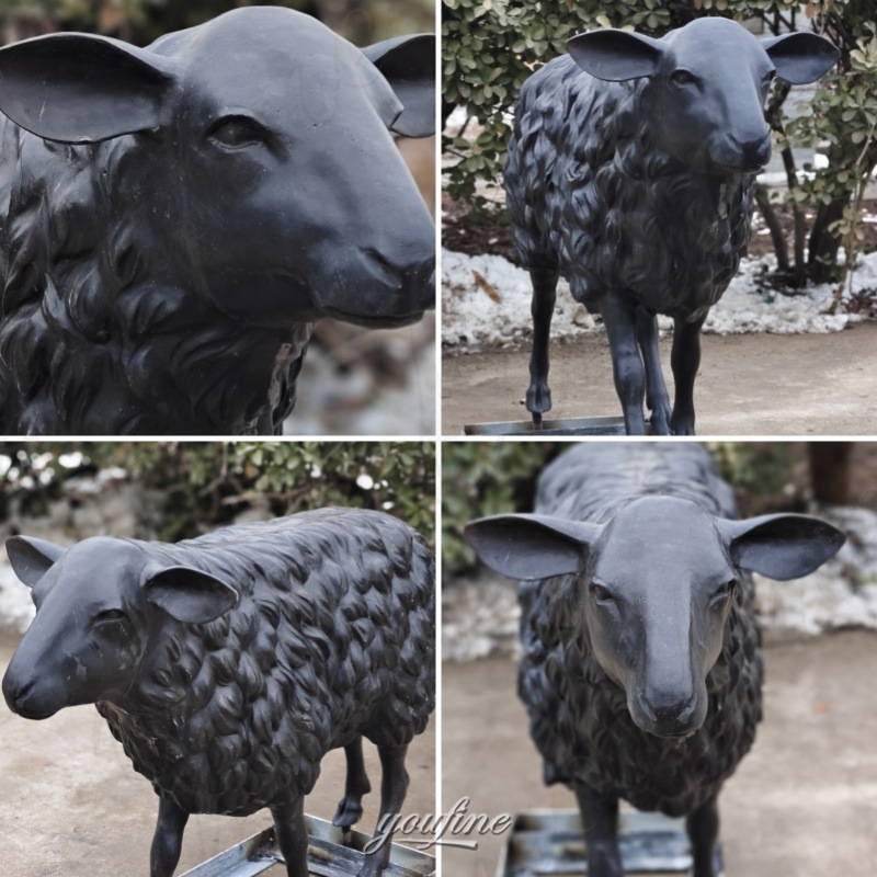 life size sheep statue details