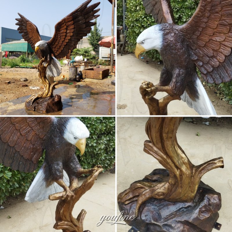 bald eagle garden statue details