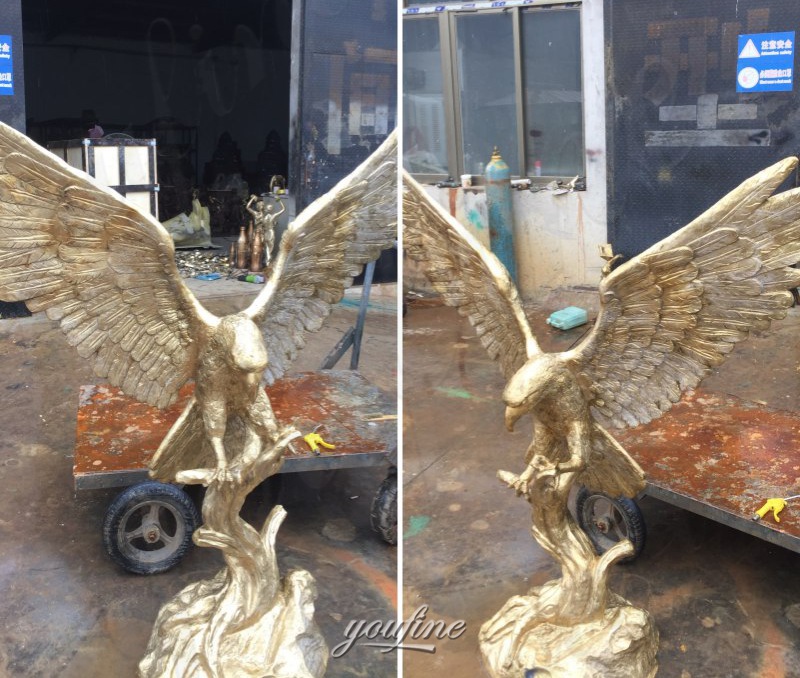 bald eagle garden statue polishing