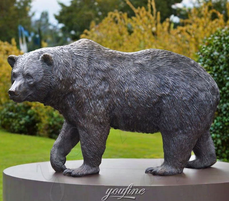 bronze black bear statue