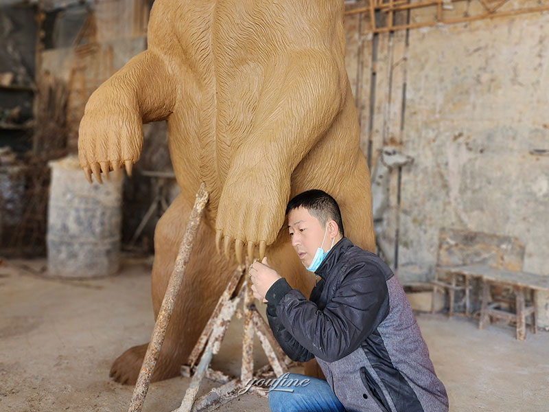 bronze grizzly statue clay model