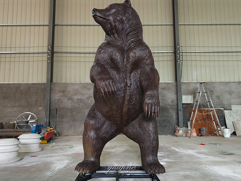 bronze grizzly statue finished