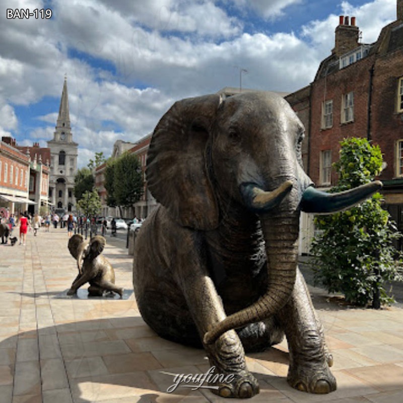 Bronze Sitting Elephant Statue (1)