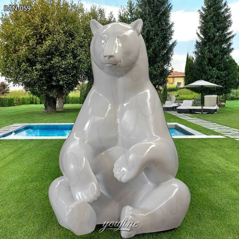 Life Size White Polar Bear Garden Statue