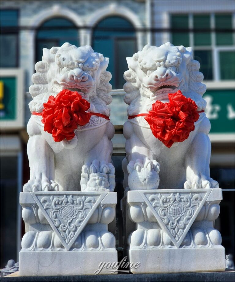 Marble Chinese Foo Dog Statue (5)